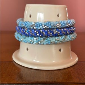Lily and Laura Bracelets- Set of 3 in Blue